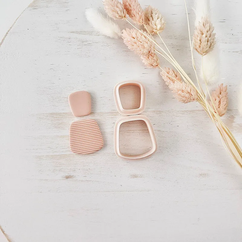 Polymer Clay Cutter Basic Geometry Shape Polymer Clay Earring Cutter 2Pcs/SET Dangle Clay Cutter Abstract Shape Cutting Molds Embosed Cutters