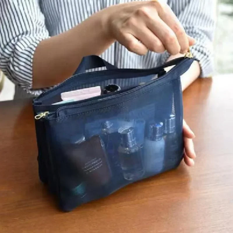 Large Capacity Cosmetic Bags Skin Care Product Lipstick Toiletry Makeup Organizer Case Mesh 3 Layer Travel Washing Storage Bags 2
