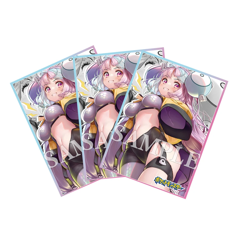 60PCS 67x92mm Holographic Anime Card Sleeves PKM Iono Card Protector Board Game Holder for YGO/MTG/PTCG