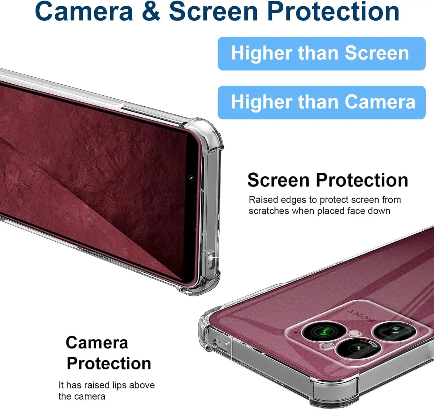 Shockproof Soft TPU Clear Case with Reinforced Corners and Camera Protection