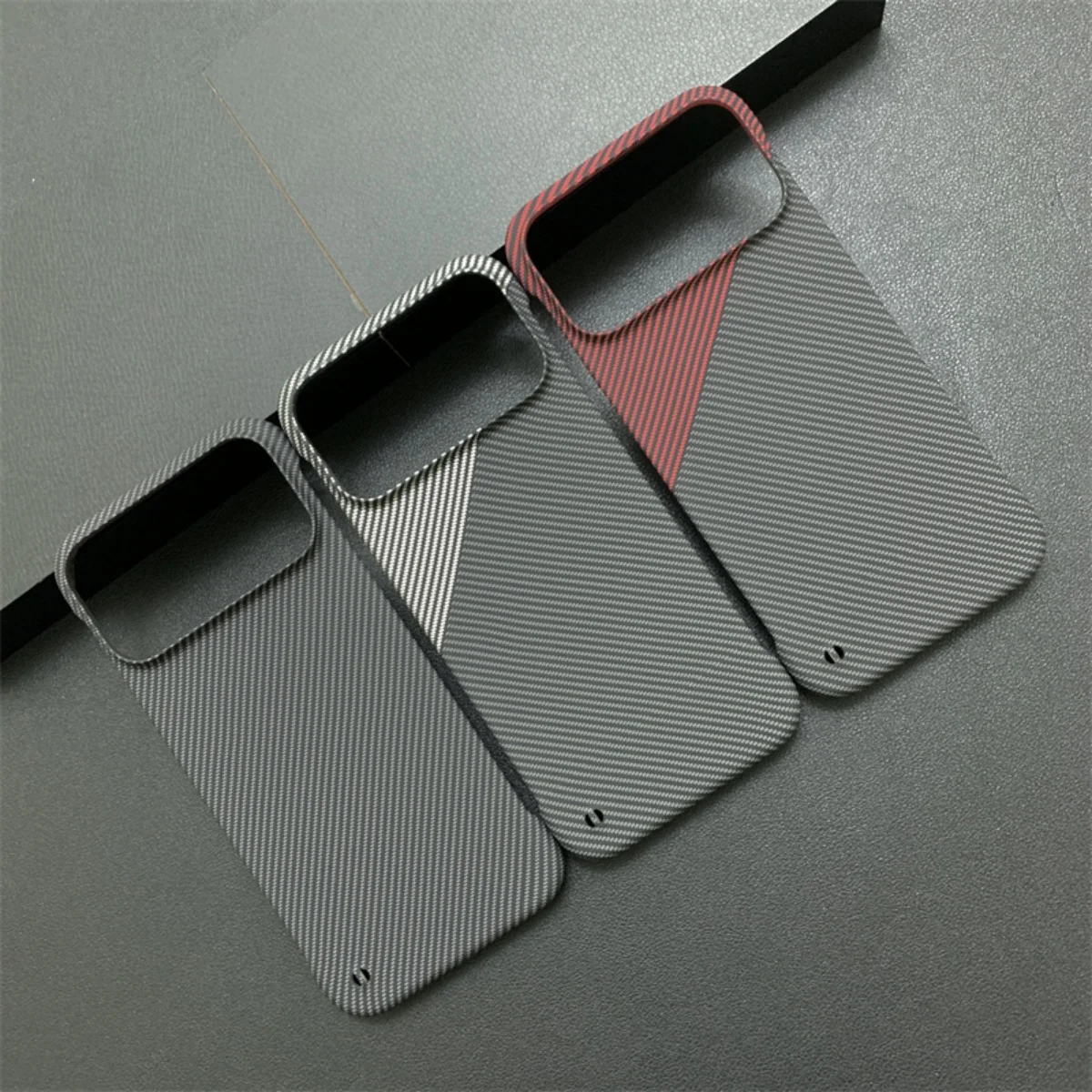 Sleek Shockproof Cooling Phone Case with Carbon Fiber Kevlar Design