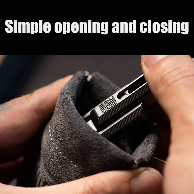 LAUTIE Fingertip Gyro Cowhide Storage Bag EDC Outdoor Portable Key Case Gift Headphone Bag 3