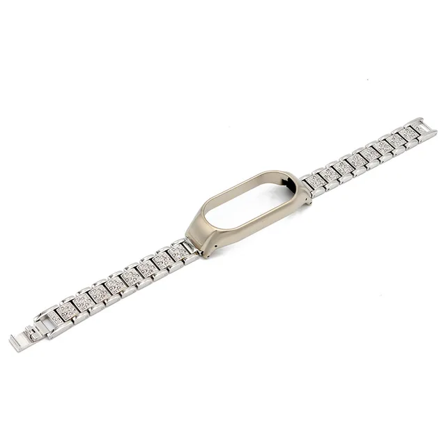 샤오미 미밴드 교체용 실버 손목 팔찌로 스마트워치에 고급스러운 터치를 더하세요.