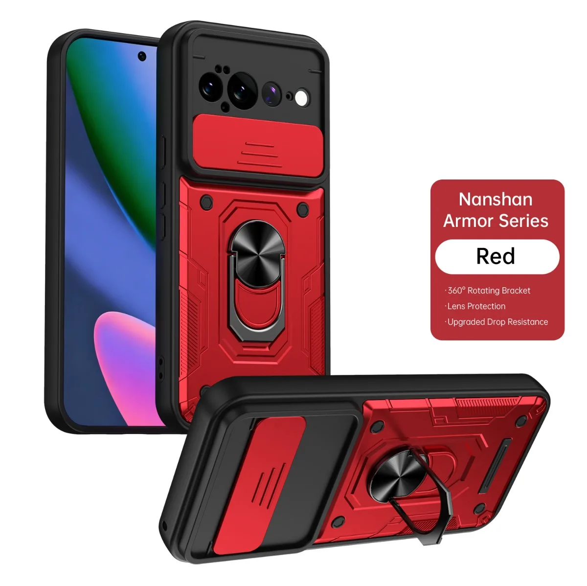 Ultimate Shockproof Magnetic Phone Case with Camera Lens Protection & Ring Holder