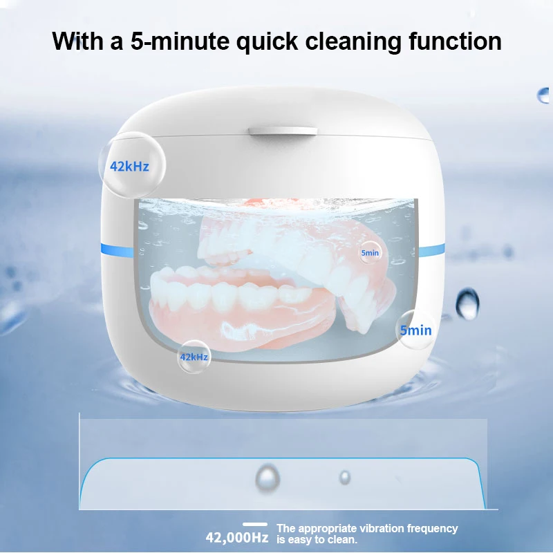 Household Ultrasonic UV Cleaner Kit For Jewelry False Teeth Aligner Retainer