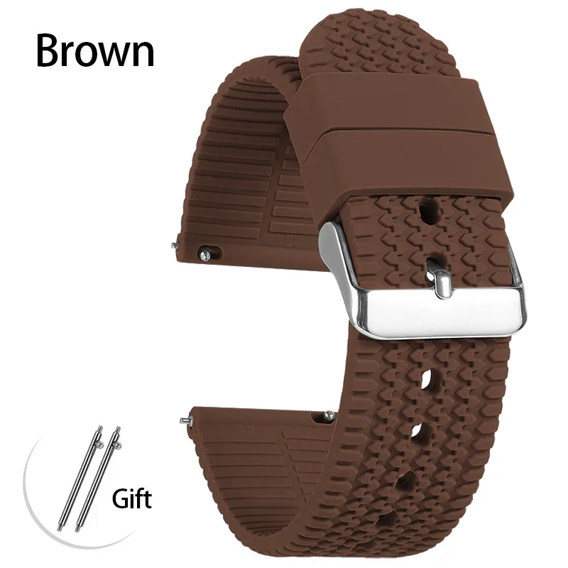Silicone Sport Watch Band - Soft Rubber Strap with Quick Release