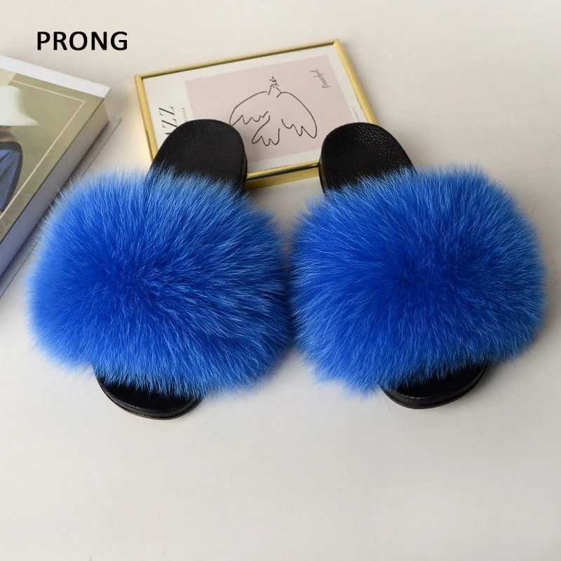 Summer Women Fur Slides Fluffy Furry Slippers Indoor Fuzzy Flip Flops Casual Outdoor Flat Ladies Fur Sandals Plush House Shoes 5