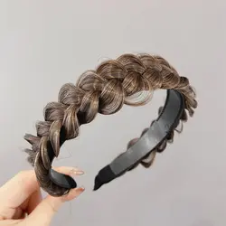 Elegant Braided Hairband for Women - Luxury Non - Slip Hair Accessory (Light brown)