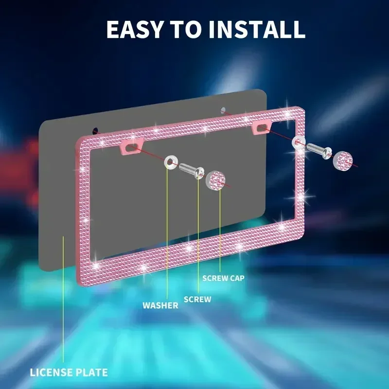 1/2PCS Stainless Steel Drilling License Plate Holder License Plate Frame Car License Plate Holder Exterior Decoration