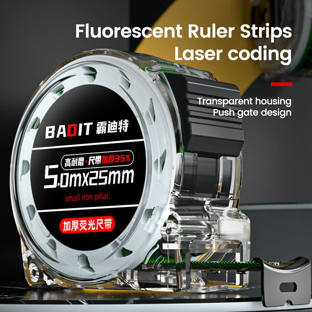 Tape Measure Measuring Tape Self locking Steel Tape measure Fluorescent tape High precision Thickened Wear-resistant Fall resistant