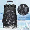 School Rolling backpack bag School Bags with wheels Student wheeled Backpacks for boys Children School Trolley Bag Waterproof 5