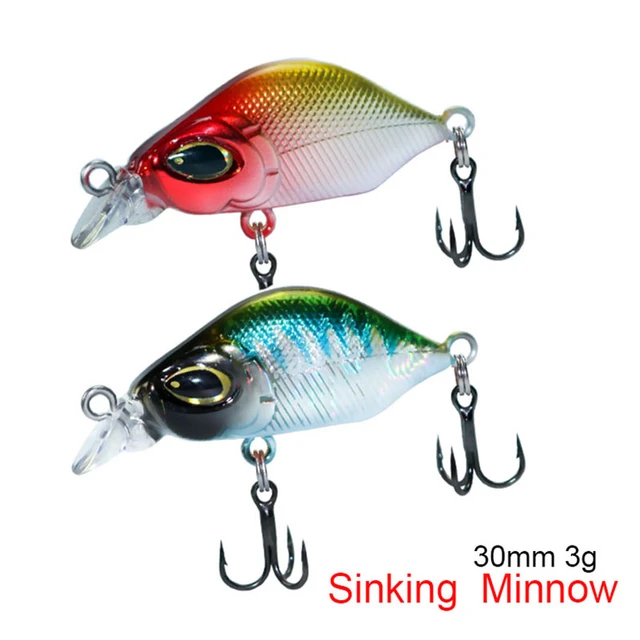 Mini Sinking Minnow 30mm 3g flat Fishing Lure Micro Trout Artificial Bait  Wobblers For Trout bass Salmon - AliExpress