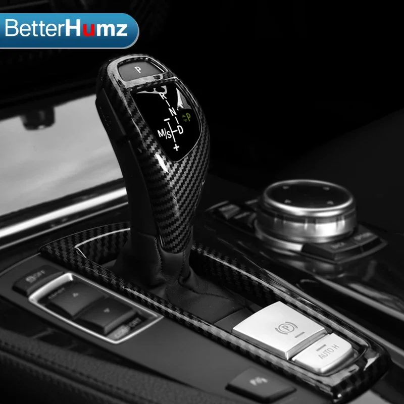 BMW F10 F12 F30 F20 F07 F15 F25 F26 X3 X4 F32 F22 카본 파이버 자동차 내부 ABS 기어 변속 노브 커버 스티커 액세서리