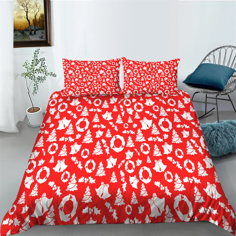 

Bed Comforter Covers Christmas Style Home Bedclothes Man Woman Bedroom Decor Festival Microfiber Bedding Set