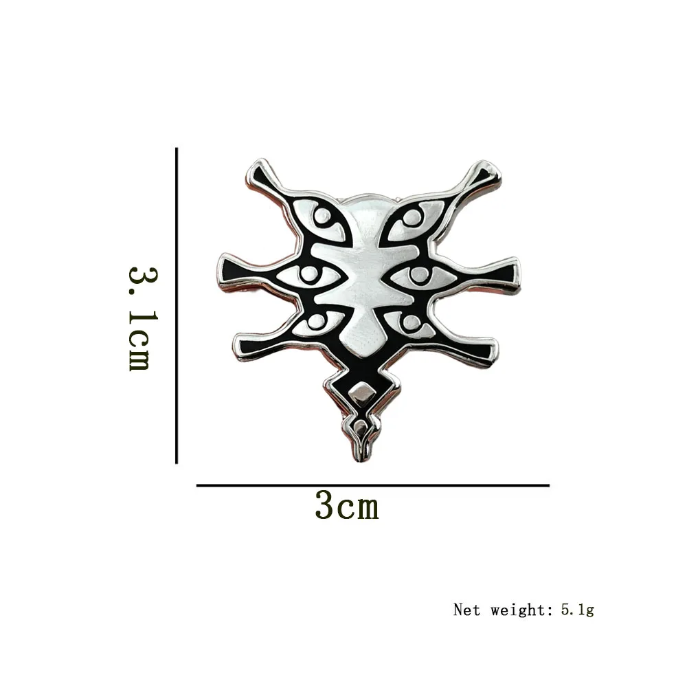 Gothic Dark-Themed Totem Eye Brooch – Personalized Metal Pin Gift