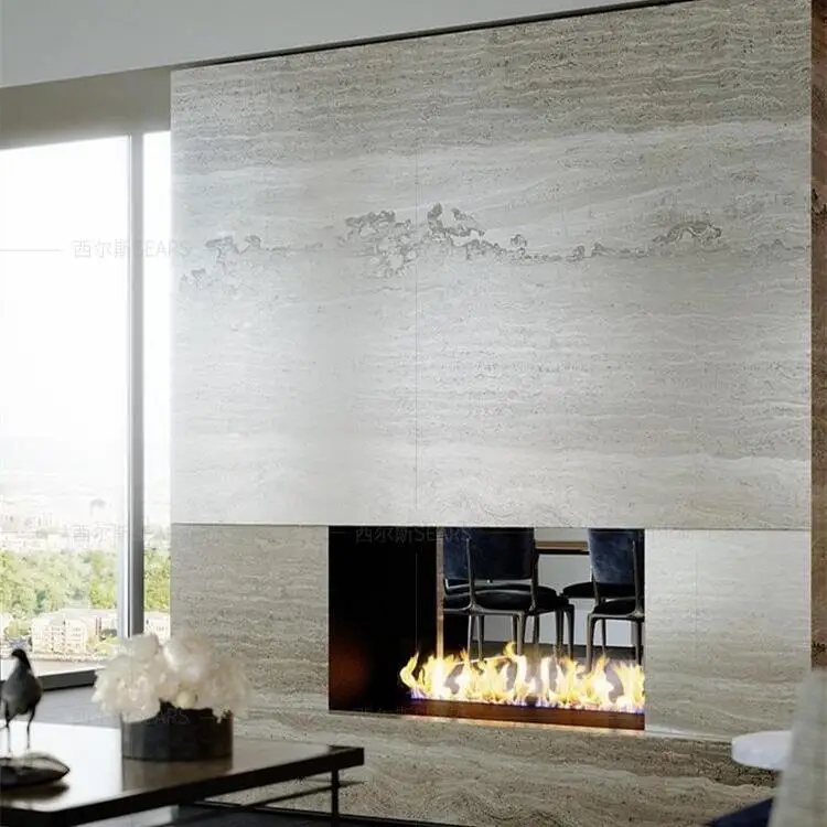 tuya wifi bioethanol Fire place ethanol burner Electric double sided fireplace insert