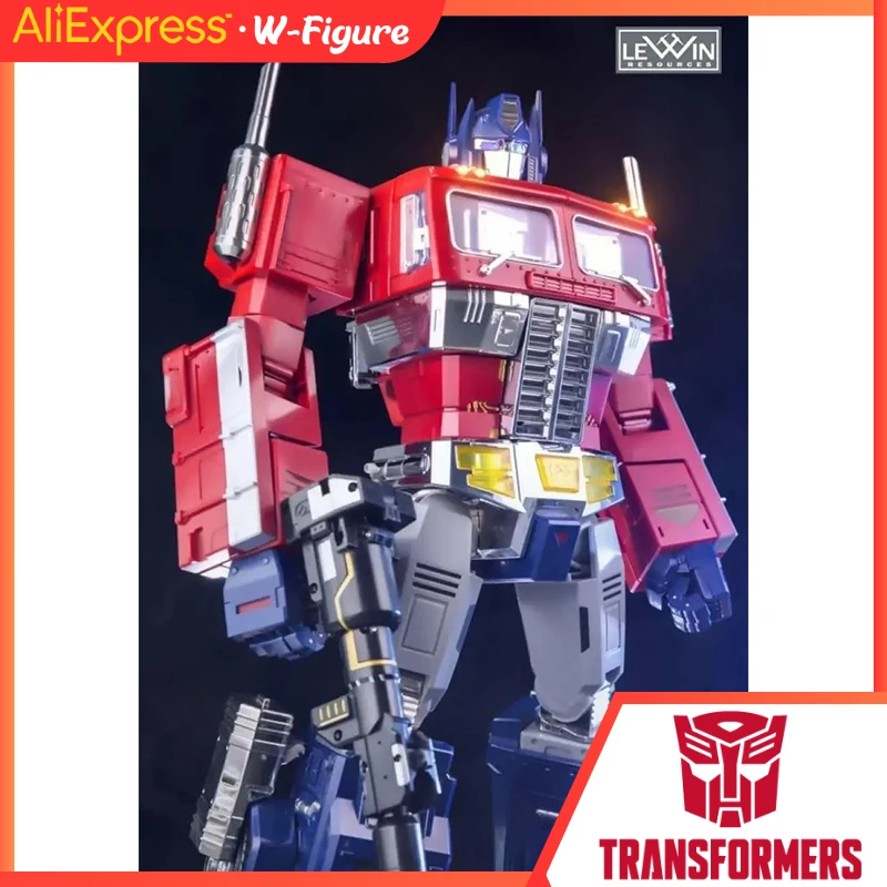 

71 Cm/28 Inch Transformers Genuine Optimus Prime Lewinresources Lw-01 Atlas - Matte Chrome Edition Limited Worldwide Original