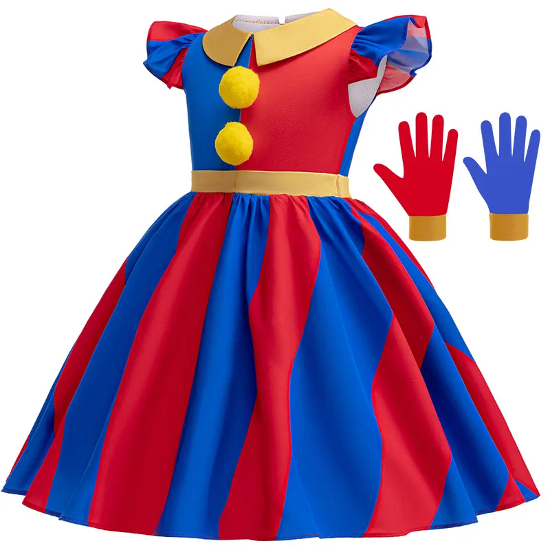 thumbnail image 4 of Disfraz de Halloween para niños, traje de payaso, Pomni, el increíble circo Digital, actuación, fantasía, Carnaval, fiesta de disfraces, 4 of 5