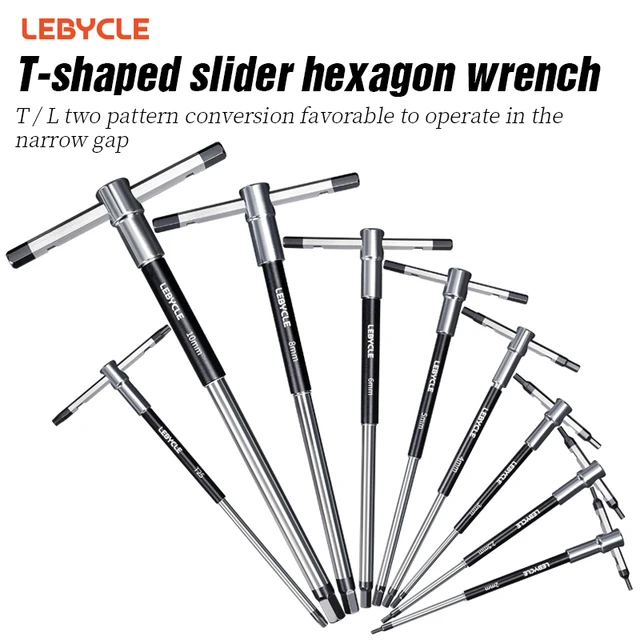 LEBYCLE MTB Road Fiets T-vormige Slider Inbussleutel 2.5 3 4 5 6 8 10mm T25 fiets Installeren En Verwijderen Reparatie Tools