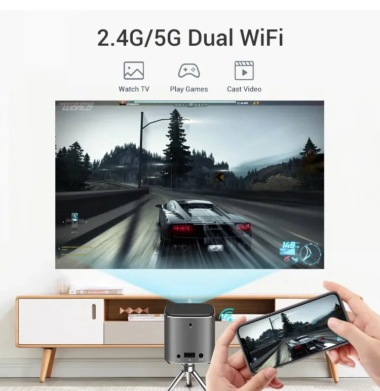 Salange P25 Mini Projector 4K DLP Android Projetor Full HD Real with  Battery, Keystone WiFi LED Smart Proyector Bluetooth - AliExpress