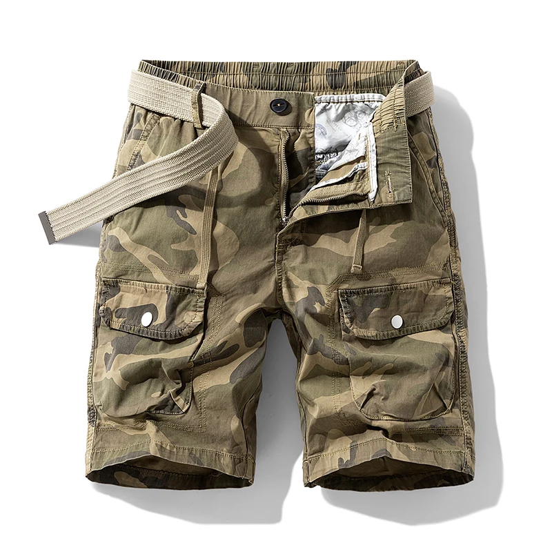 Outdoor Fifth Pants Men's Summer Jungle Camouflage Workwear Shorts Multi-Pocket Straight Leisure Climbing Middle Pants