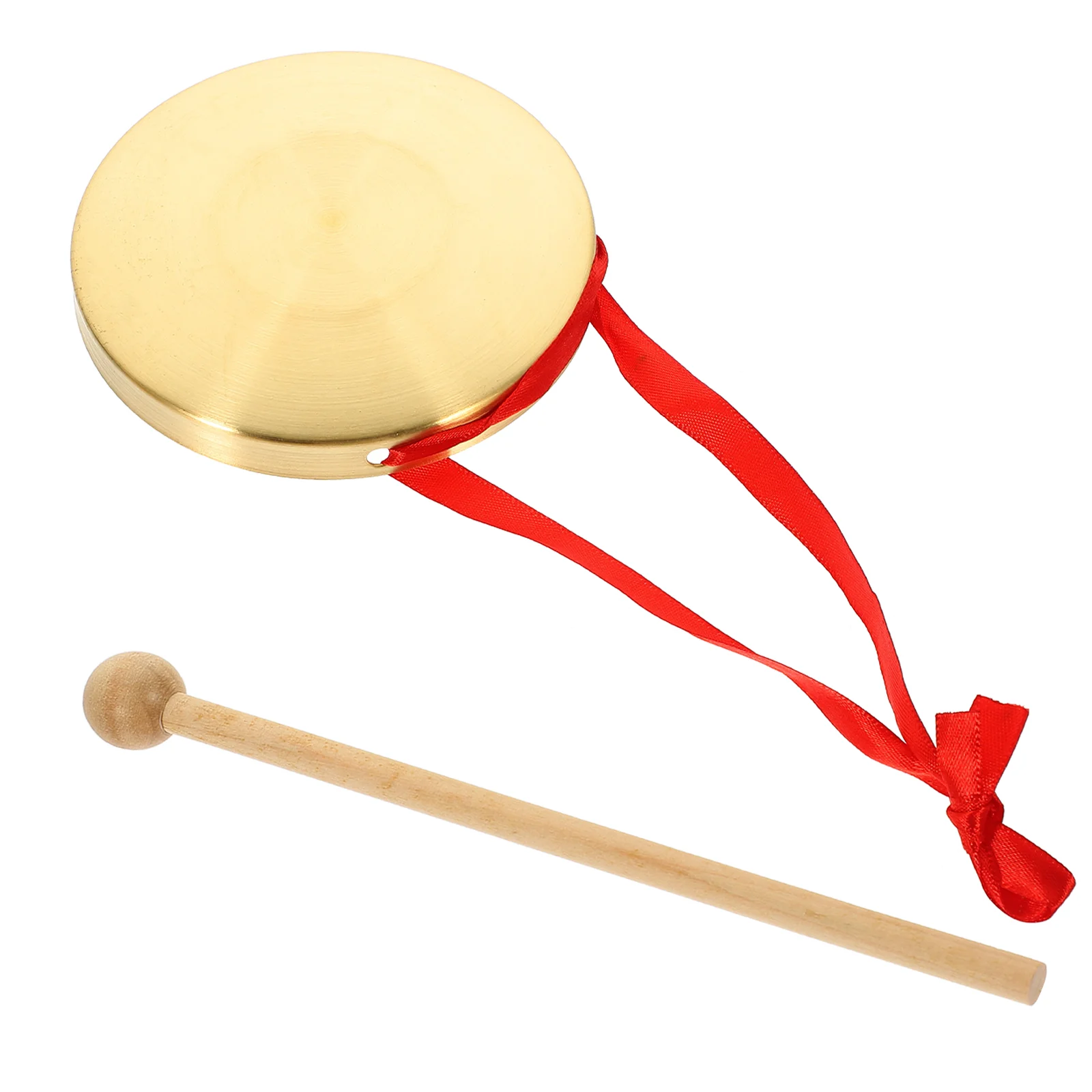 1 Set Mini Copper Gong Hand Percussion Instrument Creative Music Toy for Festival Party Opera Copper Gong Drum Resonant Loud
