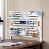 2-in-1 Desk Pegboard – Choose Stand or Clamp Mount, Reusable Organizer Stores Files, Stationery & Office Essentials 6