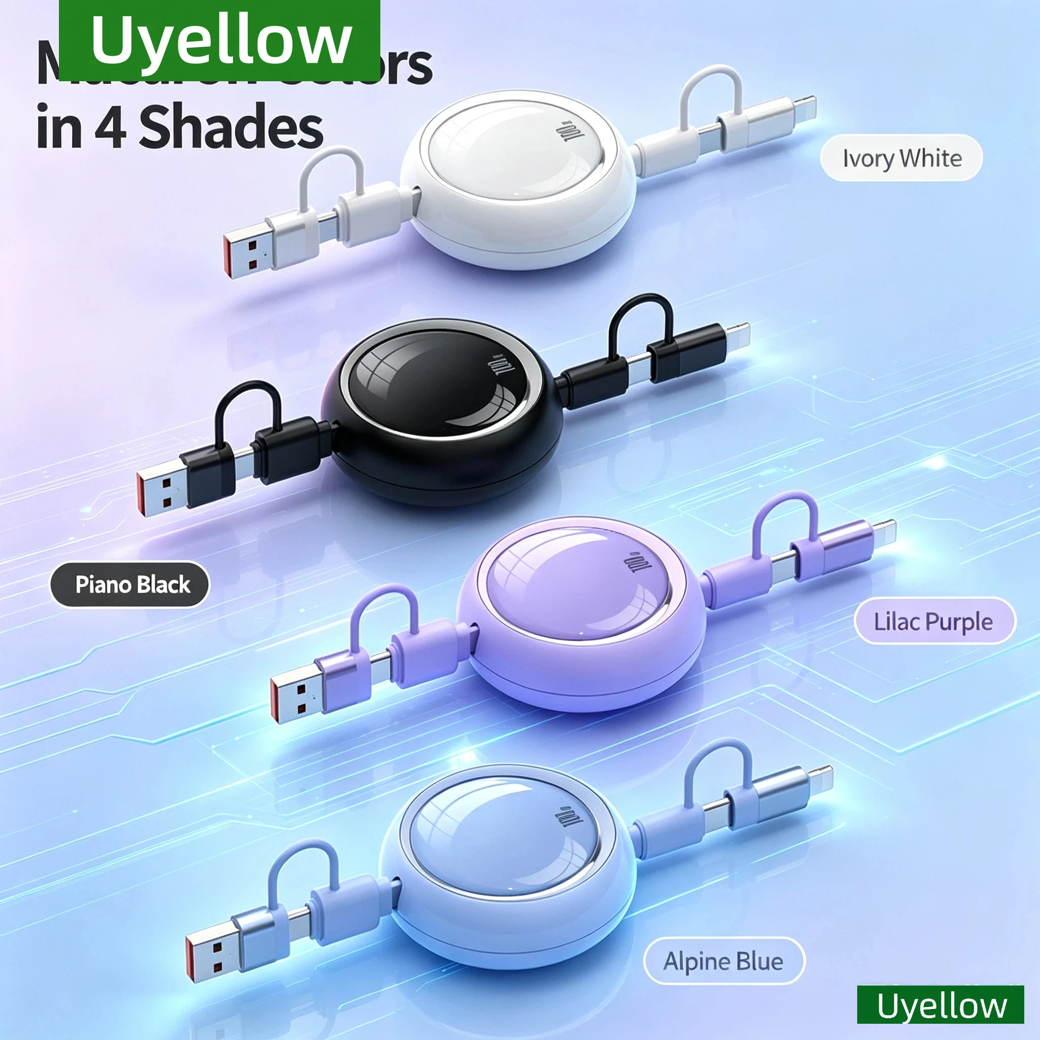 High-Speed 100W Retractable USB-C Fast Charging Cable