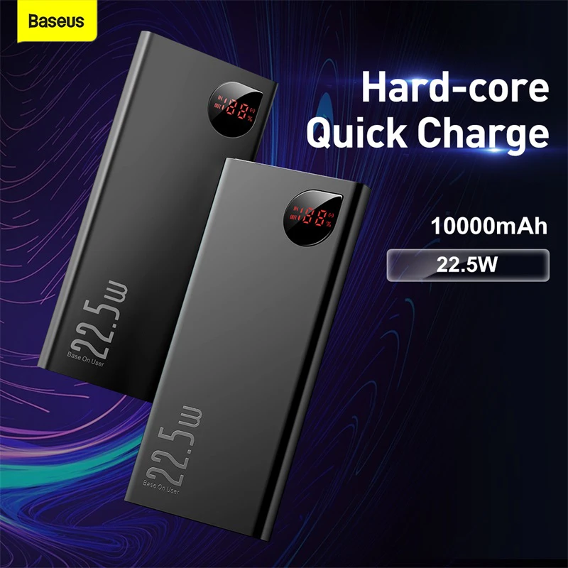 Baseus Power Bank 10000mah 22.5w Portable Charging Poverbank For iphone 12 13 11 XR Xiaomi Redmi 8 7 Powerbank External Battery best portable power bank