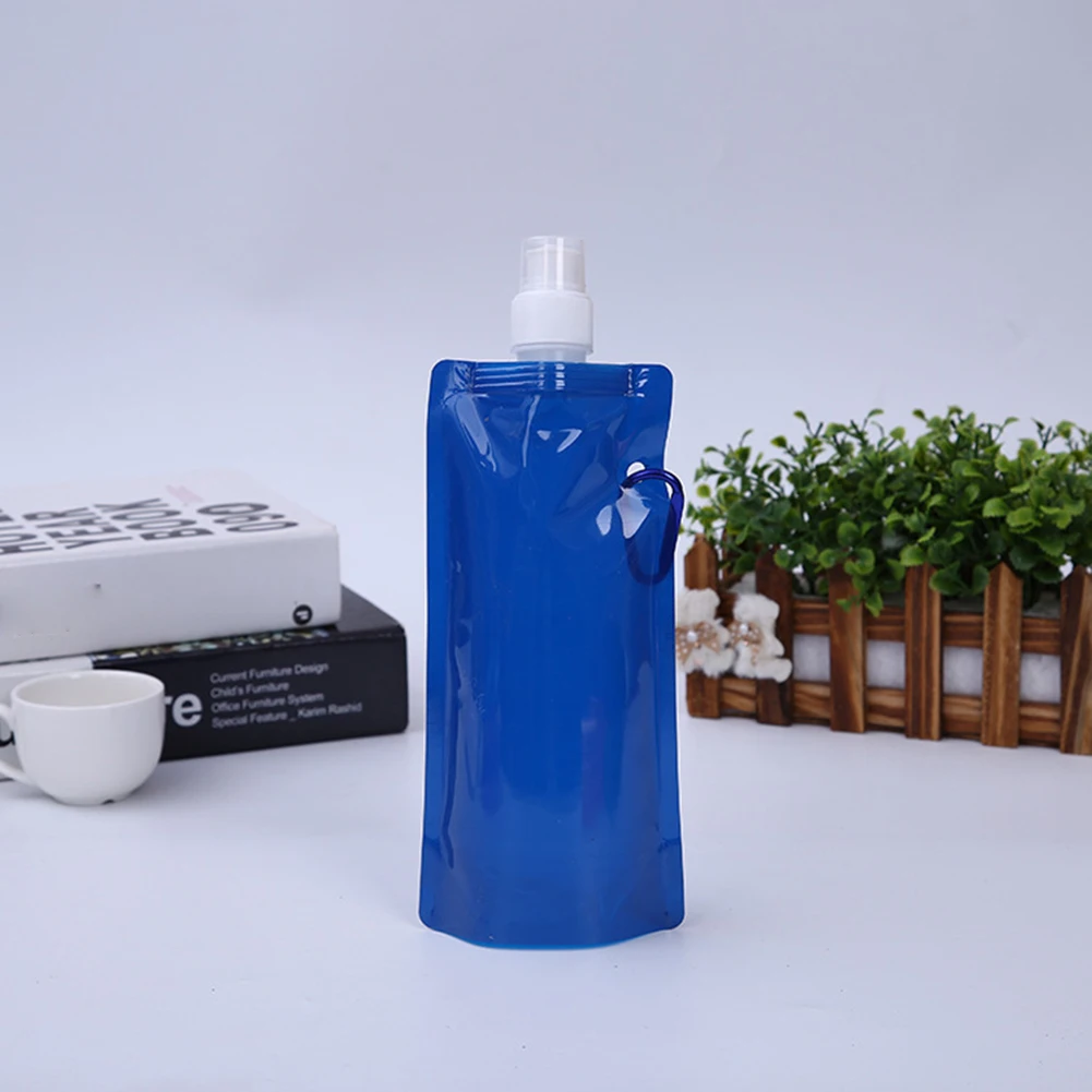 480/700 ML 접이식 물병 수통 식품 등급 접이식 물병 자전거 타기 및 하이킹을 위한 휴대용 재사용 가능한 수통