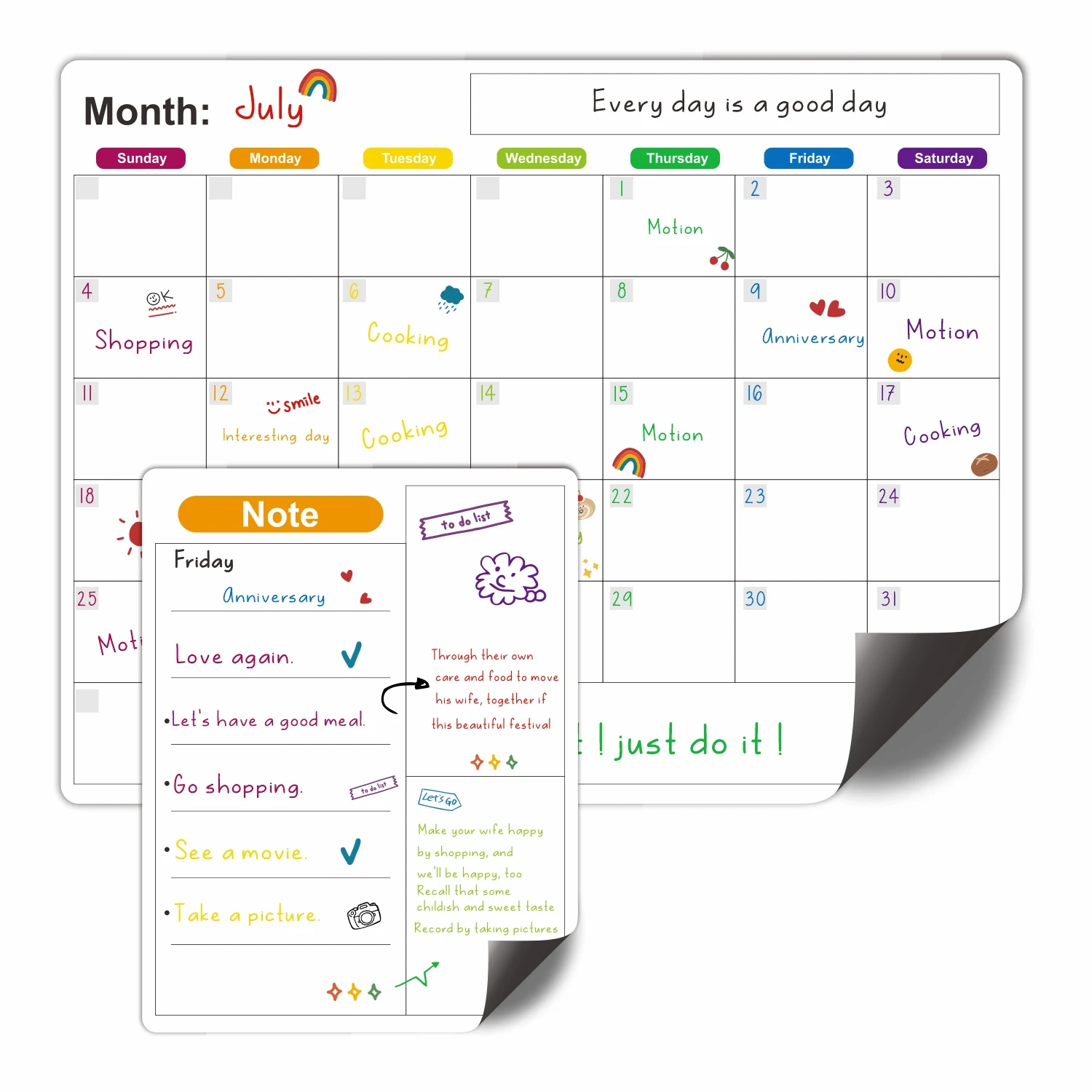 Magnetic Calendar For Fridge Monthly Weekly Planner Calendar Table Dry Erase Whiteboard Fridge Sticker Message Board Menu magnetic calendar