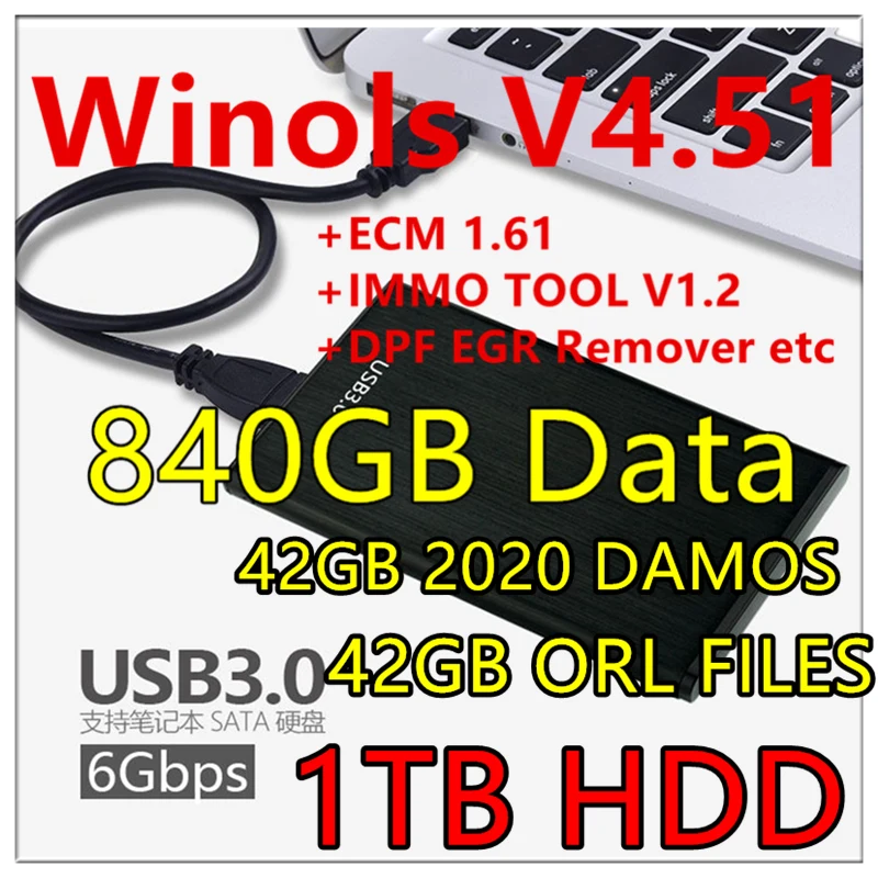Новейший Winols 4 51 + 840 ГБ Damos 42 2020 файл Ecm titanium1.61 инструмент immo 1 2 DPF GGR удалитель DTC