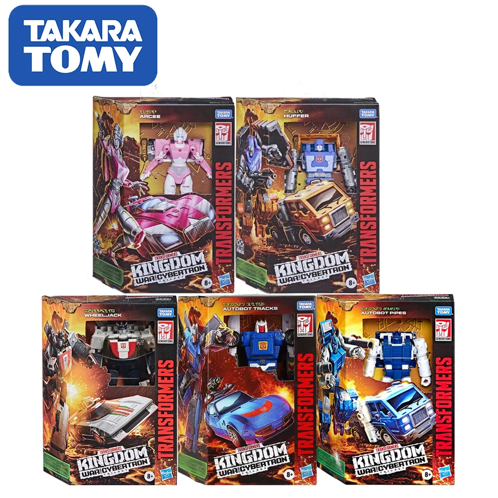 Original Taraka Tomy Transformers Generation War For Cybertron Kingdom Autobot Deluxe Class Model Toys Arcee Tracks Wheeljack