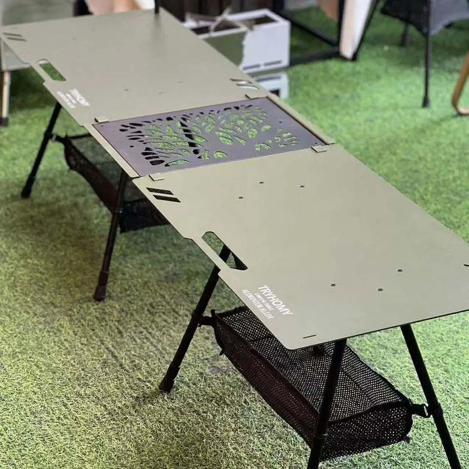Description Picture 2 of itemLightweight Outdoor Tactical Table Aluminum Alloy IGT Table Folding Table Light Bar Barbecue Picnic Liftable Camping Table New
