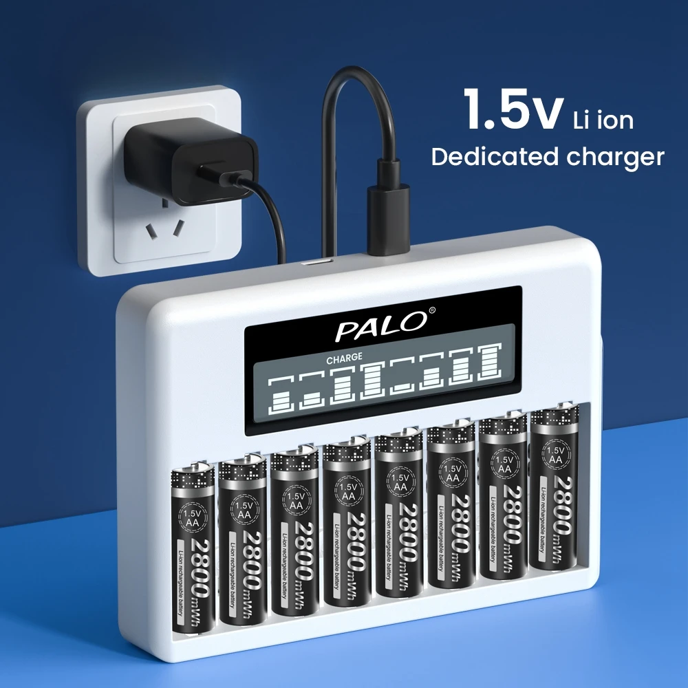 1.5V Li-ion Battery Charger 4 Slot 8 Slot Fast Smart Intelligent Usb Charger for 1.5V Lithium AA AAA Rechargeable Batteries battery charger fast charger battery charger adapter