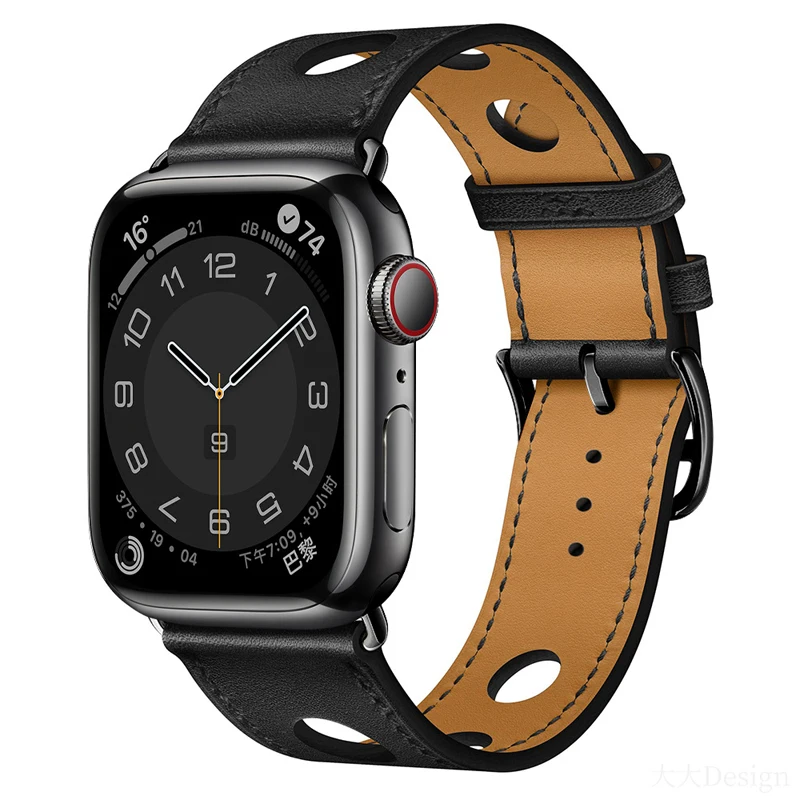 

Single Tour Strap for Apple Watch band Series 7 6 5 4 Genuine Leather Bracelet Fashion Iwatch correa 45mm 41mm 42mm 38 44mm 40mm