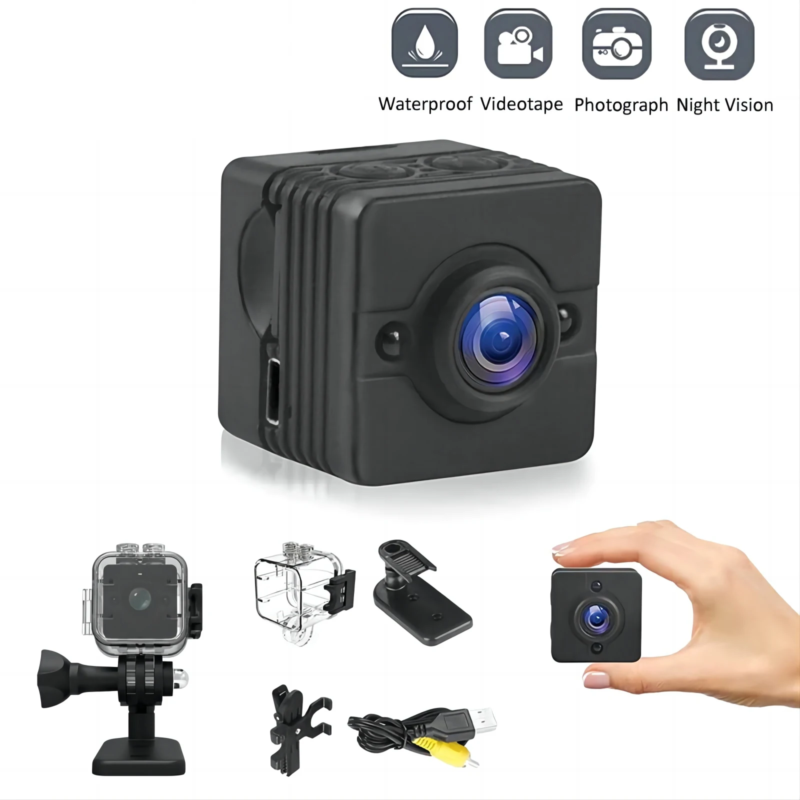 Action Mini Camera 1080P Hd Night Vision Piccola Videocamera Sport Camera Motion Dv 30M Underwater Waterproof Action Cam