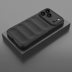 Durable Silicone Shockproof Phone Case with Lens Protection - iPhone 17 Pro (HKhd - Black)
