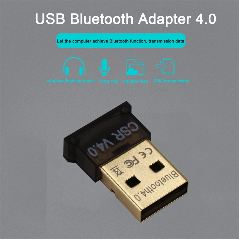 Mini USB Bluetooth Compatible Adapter V4.0 Dual Mode Wireless Dongle for Windows