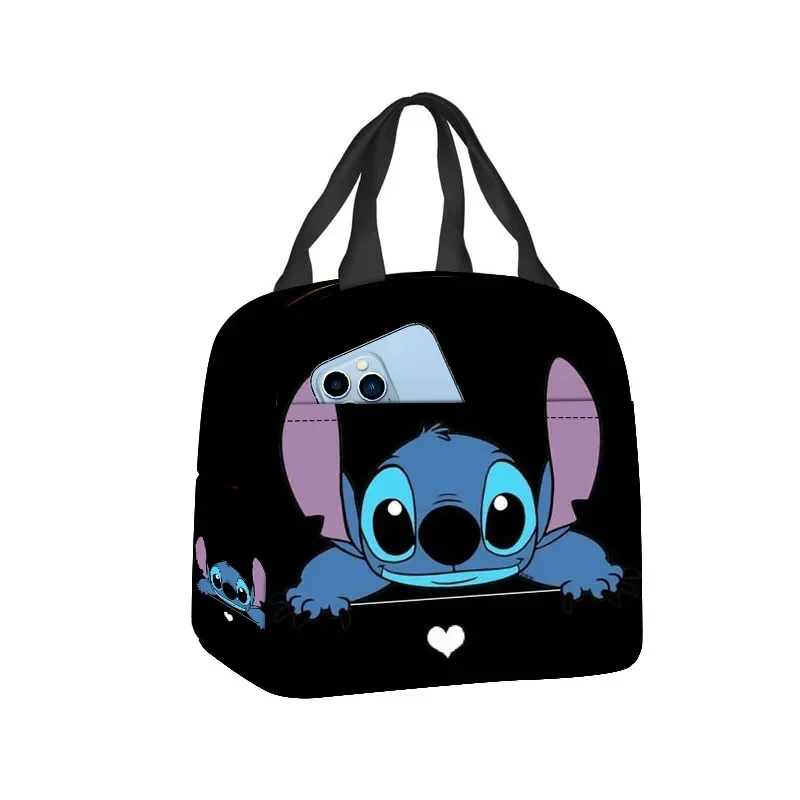 Disney Stitch Oxford Cloth Lunch Bag for Children Stitch Waterproof Insulated Outdoor Picnic Storage Box Cartoon Girls Handbag 2