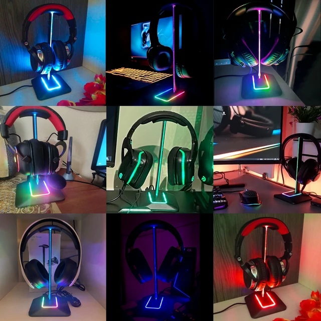 Link Dream RGB Lights Headphone Stand with Type c USB Ports Headphone Holder for All Headsets
