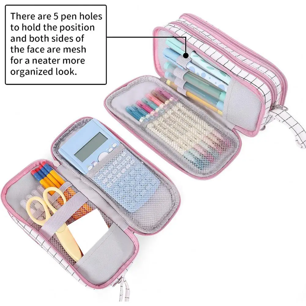 

Отделение для карандашей, минималистичный холщовый карандаш, стильный дизайн на молнии, вместительная сумка для хранения ручек, канцелярских принадлежностей