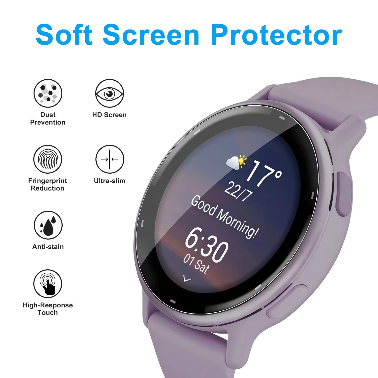 5 Films Protecteurs Hydrogel Pour Garmin Vivoactive 5/6 - Protection D'écran TPU Flexible, Anti-rayures, Auto-réparant - 11