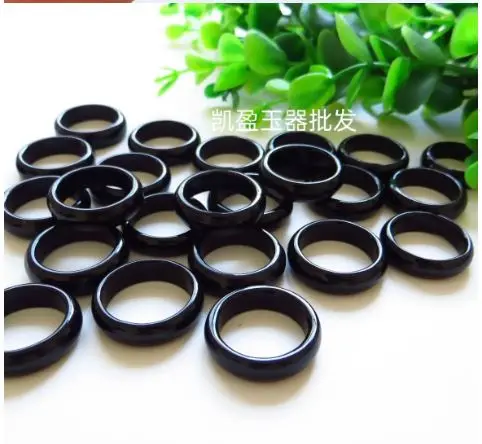 천연 마노 블랙 옥 반지, 보석 보석 밴드, 옥 심플 스톤, 여성 주얼리, 럭셔리 주얼리, 남성 반지