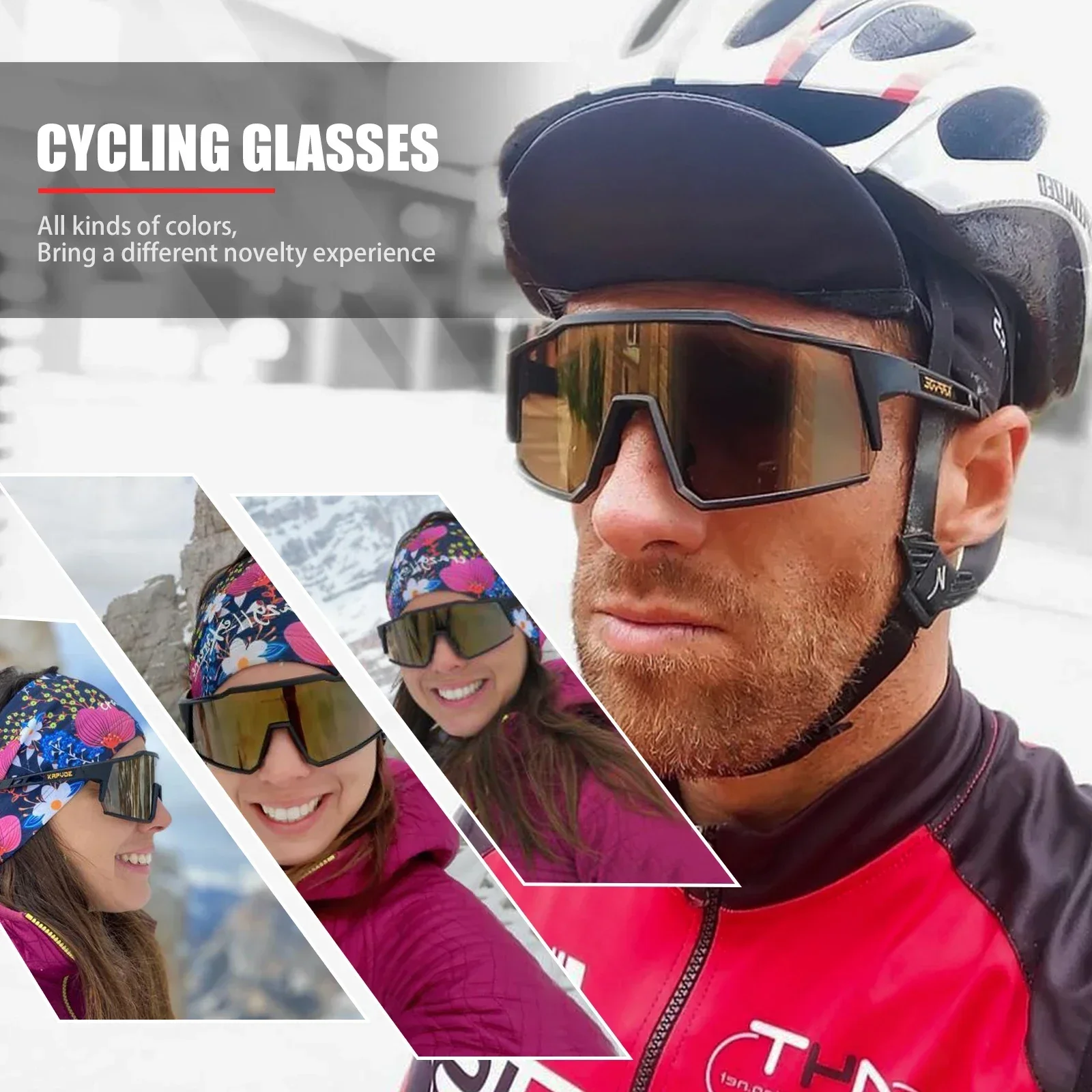 Kapvoe 4LENS Hiking Eyewear Cycling Glasses Bike Sunglasses UV400 Cycling Sunglasses for Man Bicycle Outdoor MTB Goggles
