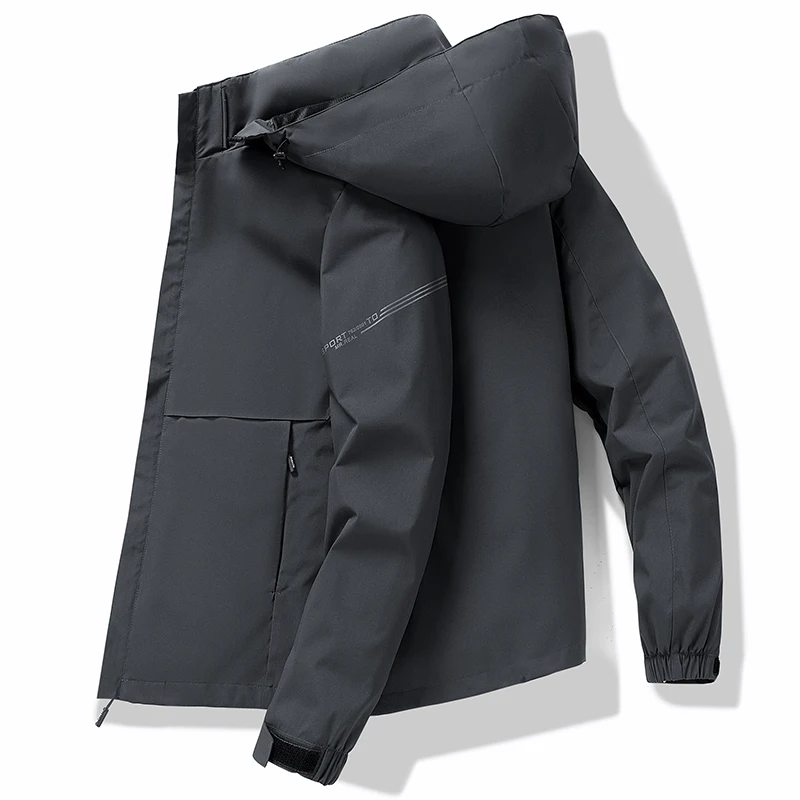 New Winter Men's Thick and Warm Hooded Standing Collar Long Sleeved Cotton Jacket with Slim Fit Comfortable and Versatile Jacket