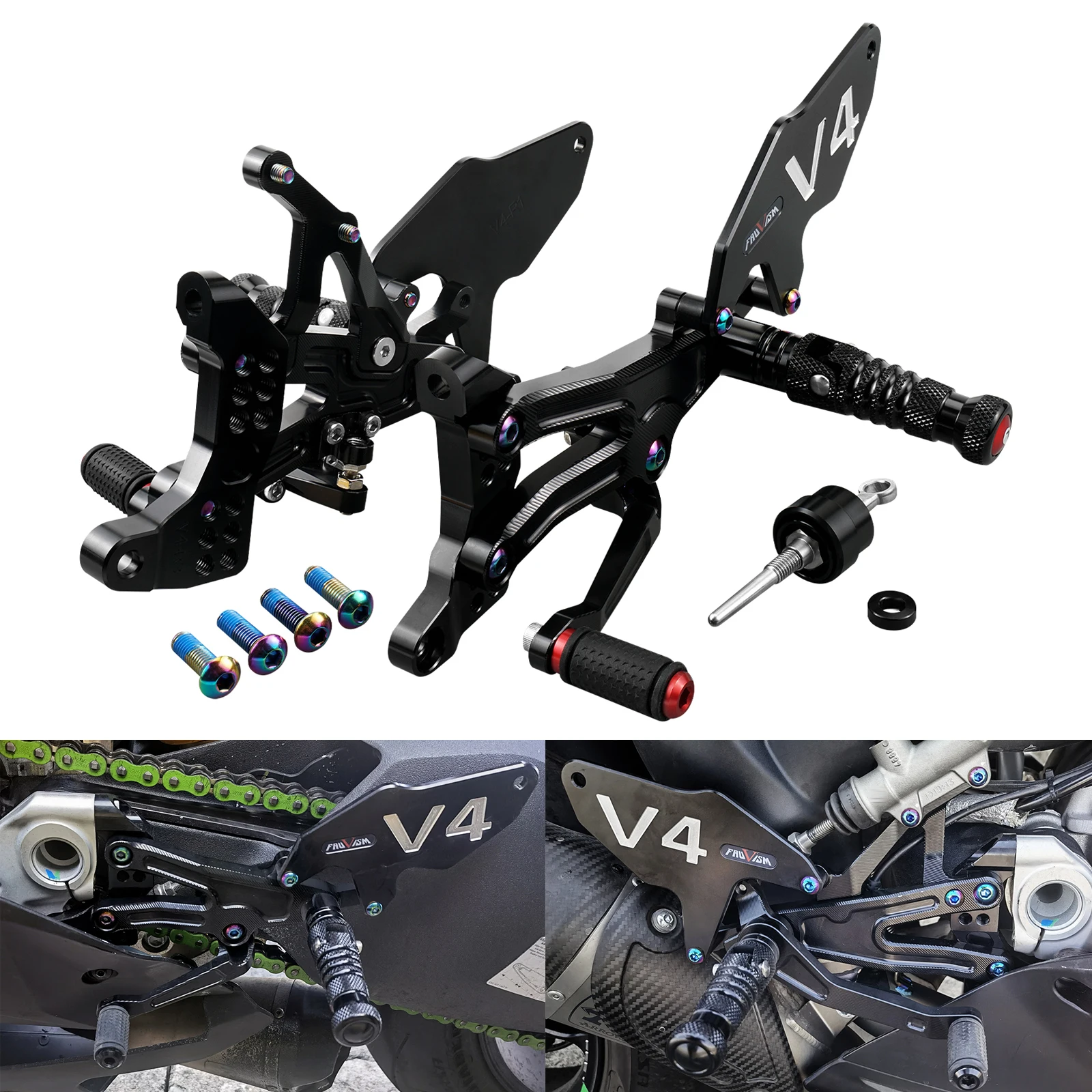 

Motorcycle Foot Pedal Footrests Rearsets for Ducati Panigale V4 2018 2019 2020 2021 2022 Panigale V4S V4R Rearsets Foot Control