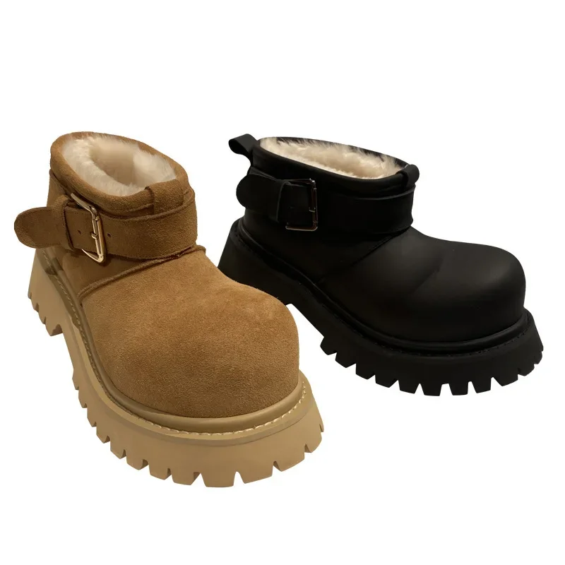 Women Thicken Warm Plush Snow Boots Thick Bottom Non Slip Winter