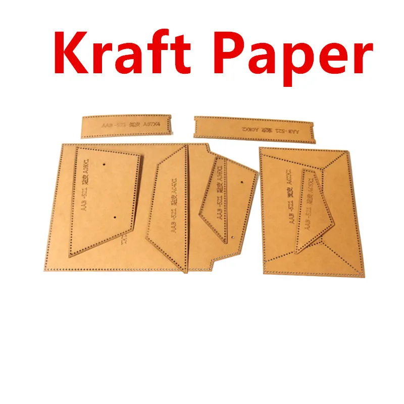 DIY Leather Craft Crossbody Bag Heavy Weight Kraft Paper Sewing Template Pattern Hollowed Sew Stencil 21x14.5x8CM leather sewing kit,leather craft template,sewing template