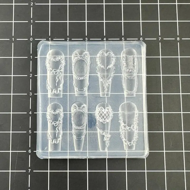 Französische Spitze Kette Blumen 3D Acrylform Schwan Nail Art Dekorationen DIY Silikon dekoriert Nail Art Vorlagen Nägel Form Werkzeug – Detail 6